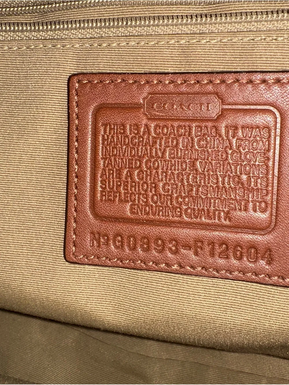 Coach Hamilton Cognac Brown Leather Satchel Shoulder Bag F12604
